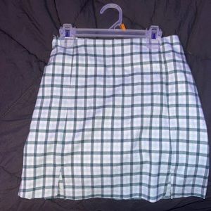 green plaid skirt